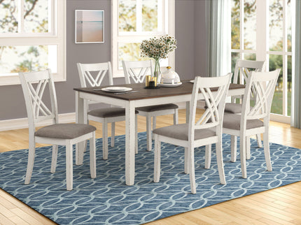 Ebers - 7 Dining Set With 2 Tone Upholstered Chairs - Vanilla White