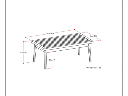 Palmetto - Outdoor Coffee Table - Light Teak