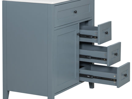 Bathroom Vanity With Sink, 3 Drawers And Adjustable Shelf