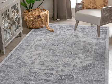 Marfi - 8' X 10' Oriental Area Rug - Silver