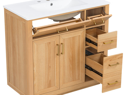 Bathroom Vanity & Sink, Soft Close Doors & Drawers - Wood