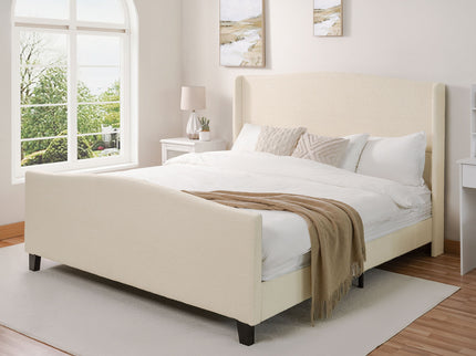 Platform Bed Frame With Tall Headboard And High Footboard