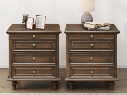 Farmhouse Nightstand With 4 Drawers