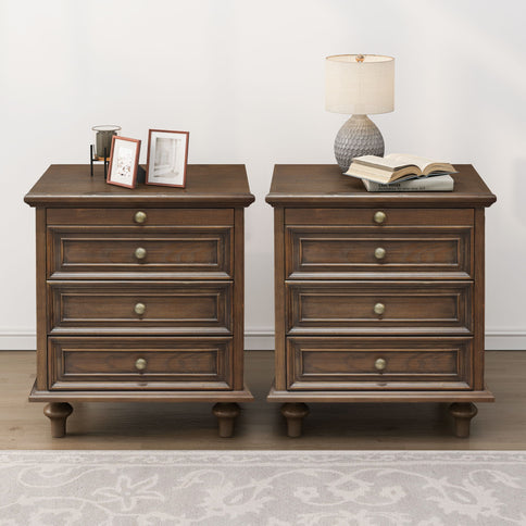 Farmhouse Nightstand With 4 Drawers