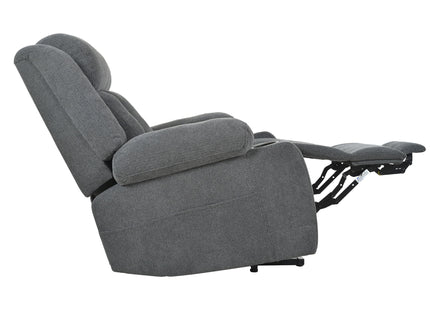 Power Lift Recliner Chair With Extended Footrest, Remote Control, Cup Holders, And Side Pockets