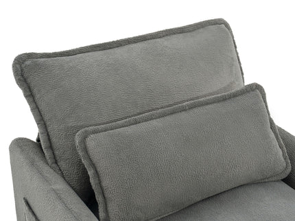 Modern Sofa Set With Double Layer Cushion And Side Storage Pockets