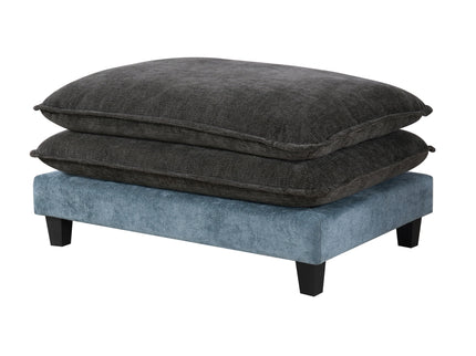 Sectional Sofa With Removable Ottomans, USB Ports, Cup Holders & Storage - Gray / Light Blue