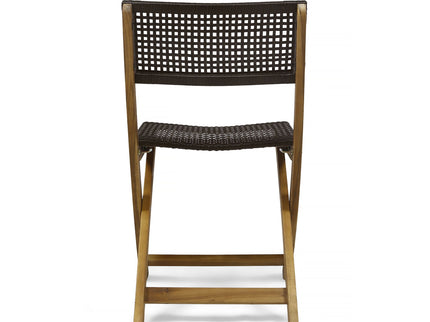 Bistro Foldable Chair With Wicker Backrest