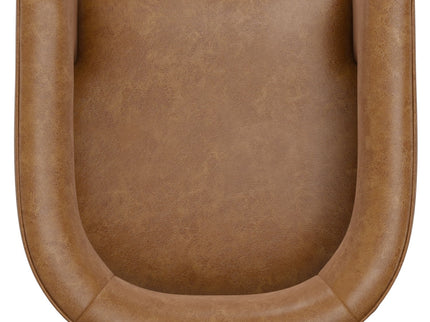 Swivel Accent Chair With Geometric Backrest