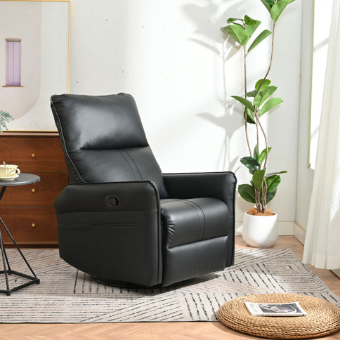 360° Modern Small Rocking Swivel Recliner Chair With Side Pocket