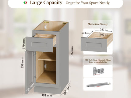 Shaker Base Cabinet With Soft-Close Door And Drawer