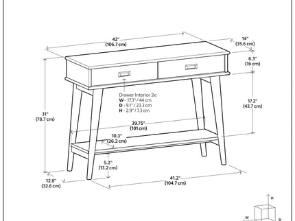 Draper - Console Table - Teak