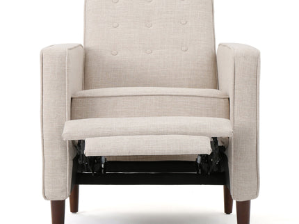 Mid-Century Modern Recliner With Button Tufted Waffle Stitch