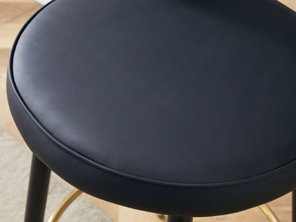 Modern Upholstered 360° Rotatable Bar Chair With Metal Legs For Dining Room (Set of 2)