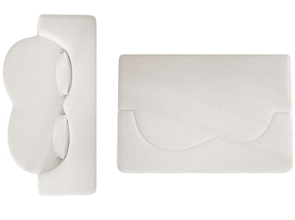 Modern Floor Sofa, With 2 Pillows, Convertible Teddy Fabric Foam Filled Bed