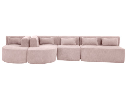 Upholstered Sofa Free Combined Sofa Couch With 2 Chaise Lounge And Five Back Pillows For Living Room