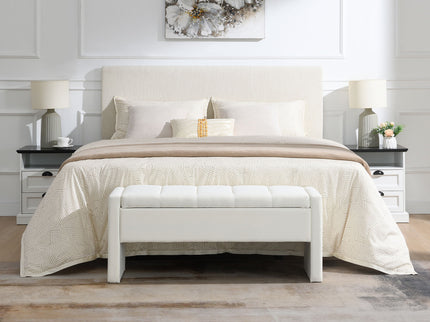 Modern Upholstered Large Bed End Bench With Storage