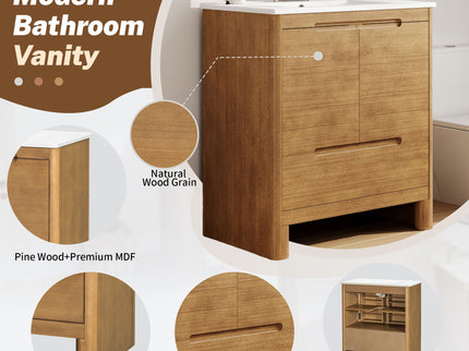 Softened Modern Bathroom Vanity With Sink