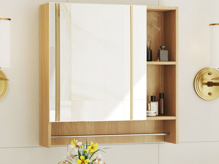 Bathroom Mirror Medicine Cabinet Wall Mounted With Shelves