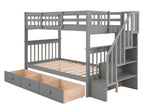 Dark Gray / Twin over Twin / Drawer