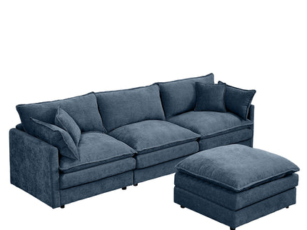 Modular L-Shaped Sectional Sofa With Movable Ottoman