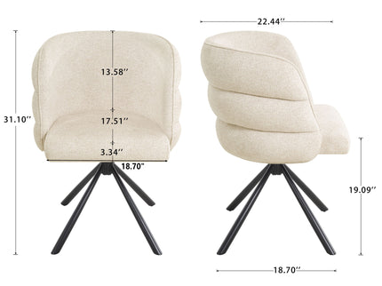 270 Degree Swivel Upholstered Desk Chairs (Set of 2)