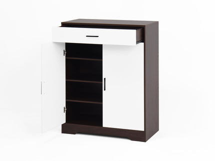 Freestanding Wooden Shoe Cabinet, 4 Tier Organizer With Drawer