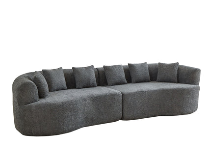 Curved Sectional Sofa With 6 Pillows