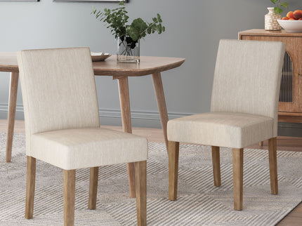 Contemporary Dining Chair With Upholstered Seating And Tapered Legs