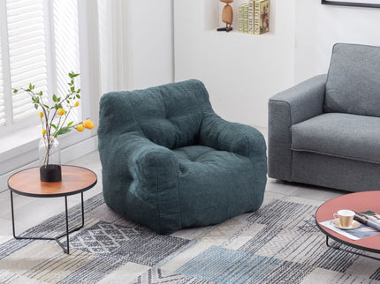 Soft Teddy Fabric Tufted Foam Bean Bag Chair With Teddy Fabric