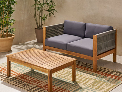 Charlotte - Outdoor And Rope 4 Seater Chat Set With Cushions - Teak