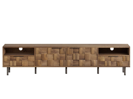 TV Stand With 2 Drawers, Media Console Table For TVs Up To 85'' - Natural