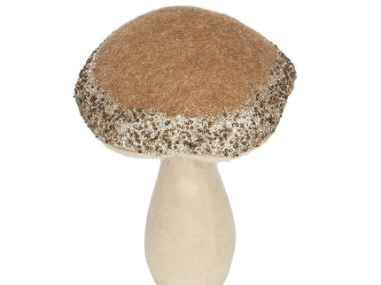 Mushroom Holiday Ornament, For Harvest Festival Fall Festival & Thanksgiving Table Decorations (Set of 2) - Beige / Light Brown
