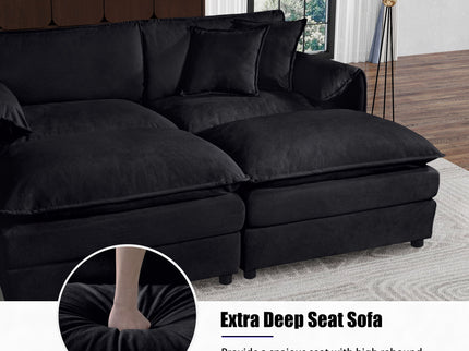 Modern Oversized Accent Chair, Comfy Single Sofa With Large Seat (Set of 2)