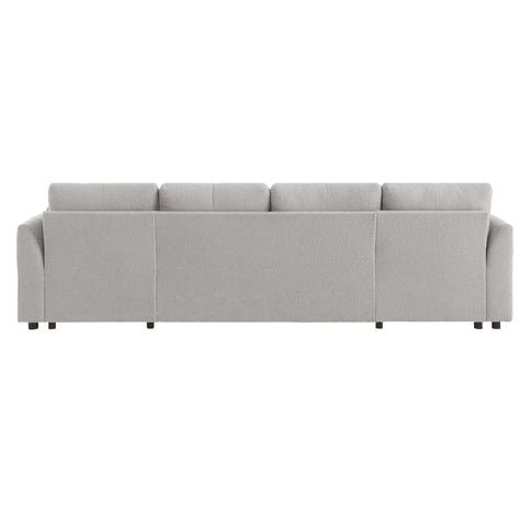 U-Shaped Sectional Sofa Bed With Storage And USB Ports