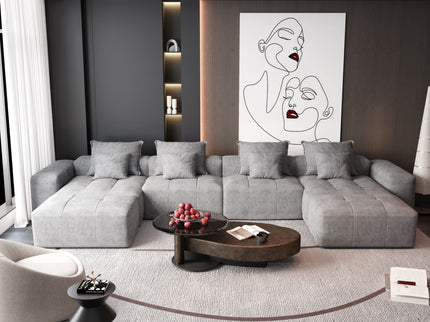 Modern Oversized Diy Combination Modular Sectional Sofa With Pillows