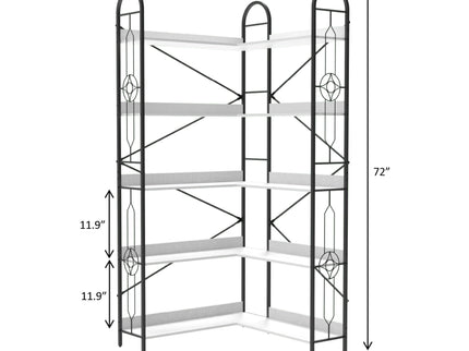 Industrial Style Corner Bookshelf With Thickened Iron Frame