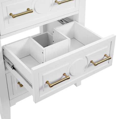 Bathroom Vanity With Sink, Free Standing Single Set, 3 Drawer Storage Cabinet