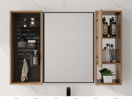 41.6" Wall Mounted Bathroom Cabinet With Soft Close Door, Storage Cabinet Featuring - Imitative Oak