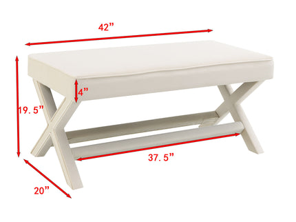 Comfort Double Bench Upholstered With X Crossed Legs