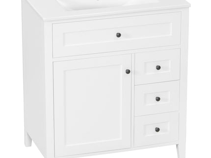 Bathroom Vanity With Sink, 3 Drawers And Adjustable Shelf