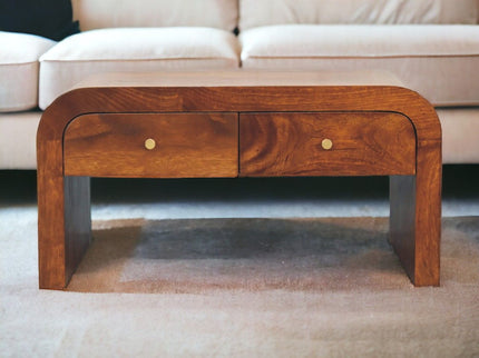 Darcy - Coffee Table, 2 Drawer - Chestnut