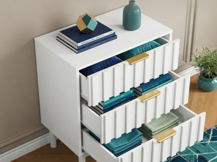 Fluted 3 Drawer Dresser
