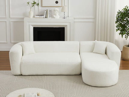L - Shape Boneless Cloud Couch With 2 Throw Pillows For Living Room
