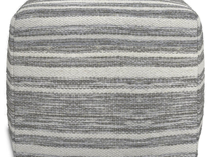 Carina - Square Woven Pouf - Black White