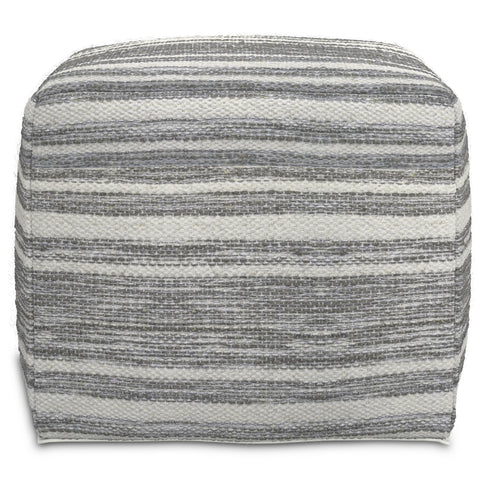 Carina - Square Woven Pouf - Black White