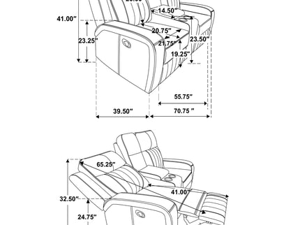 Forrest - Motion Reclining Loveseat With Console - Gray