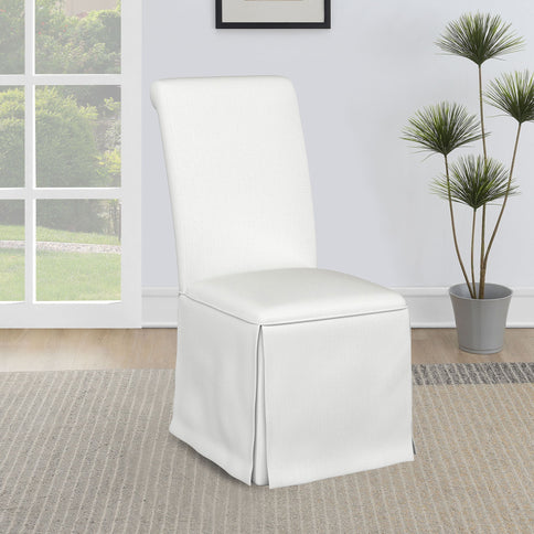 Isela - Upholstered Skirted Side Chair (Set of 2) - White
