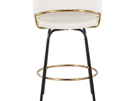 Jie - Fixed Height Contemporary Counter Stool With Swivel Round Footrest (Set of 2)