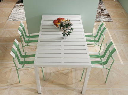 Single Chairs With Color Blocking Design (Set of 4) - Haze Green / White
